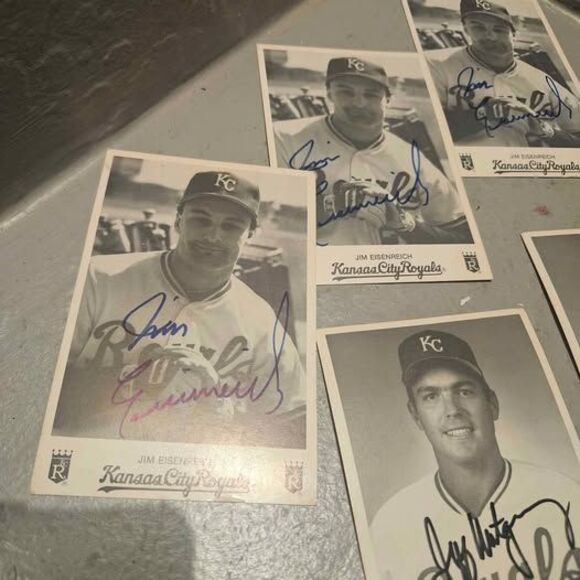 Signed KC Royals Photographs Set of 6 Jeff Montgomery and Jim Eisenreich - Picture 2 of 5